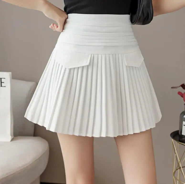 High Waist Slim Pleated Skirt for Women