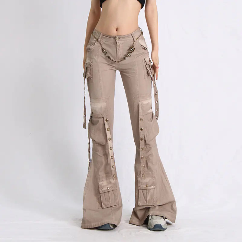 Casual High Waist Flared Jeans for Women