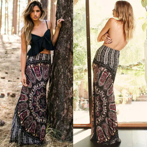 Classic Printed Midi Skirt for Women Fashion