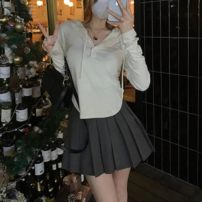 Slim Stretch Knitted Hooded Sweater for Women