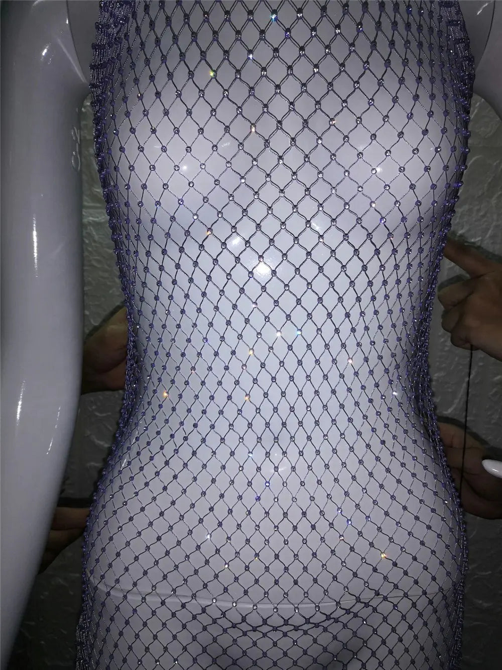 Diamond Mesh Waist Chain Skirt for Women