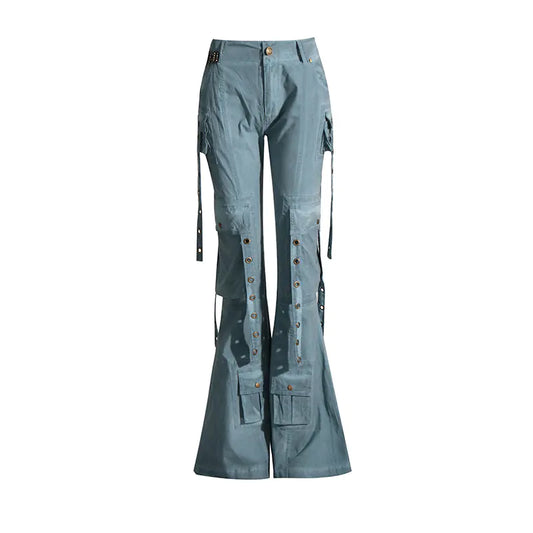 Casual High Waist Flared Jeans for Women