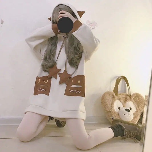 Cute Thickened Fleece Ear Sweater for Women