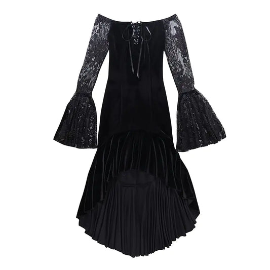 Dark Retro Style Evening Dress for Women
